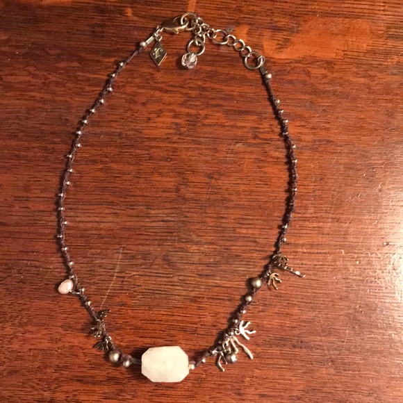 Sequin Druzy Gold Coral Necklace - Picture 5 of 9